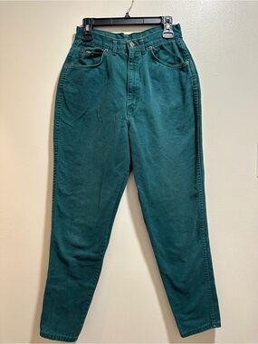 chic Vintage Women’s Green/Teal High Waist Straight Leg Jeans